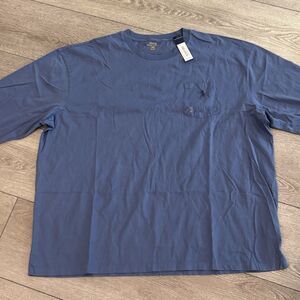 Polo Ralph Lauren Long Sleeve Shirt Mens 3XB Crew Neck Blue Casual Preppy NWT